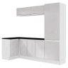 Kit Área De Serviço Madesa Acordes 100% MDF com Armário e Balcão de Canto Portas Branco Brilho Cor:B - 9