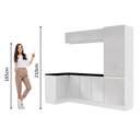Ver imagem 4 de Kit Área De Serviço Madesa Acordes 100% MDF com Armário e Balcão de Canto Portas Branco Brilho Cor:B