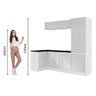 Kit Área De Serviço Madesa Acordes 100% MDF com Armário e Balcão de Canto Portas Branco Brilho Cor:B - 4