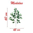Ver imagem 3 de Kit 60 Ramos Decoração Arranjo Fícus Artificial Verde 14 Galhos Cada 60cm.