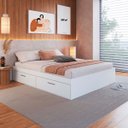 Ver imagem 1 de Cama de Casal com 4 Portas Basculantes Branca