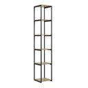 Ver imagem 2 de Estante Nicho Industrial 5 Prateleiras em Ferro e MDF 202x34cm Paris Freijó/Preto
