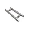 Kit ferragens para porta de vidro blindex pivotante + puxador tubular redondo 30x20cm - Cromado - 3