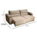 Ver imagem 5 de Sofá Somopar Acapulco Retrátil Reclinável 2m Veludo Bege