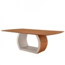 Ver imagem 1 de Mesa para Sala de Jantar Ellis 220cm Madeira Moderna Mobília Cinamomo com Off White/cinamomo Imbuia