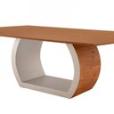 Ver imagem 3 de Mesa para Sala de Jantar Ellis 220cm Madeira Moderna Mobília Cinamomo com Off White/cinamomo Imbuia