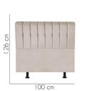 Ver imagem 2 de Cabeceira Estofada Kiara 100cm Solteiro Box Quarto Corino Bege - Gat Magazine