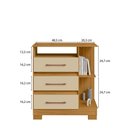 Ver imagem 2 de Cômoda 72cm 3 Gavetas com Puxadores - Ssx Multicoisas