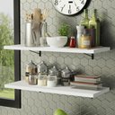 Ver imagem 1 de Kit 2 Prateleiras Suspensas para Cozinha Madesa 80 Cm com Mão Francesa - Branco