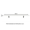 Ver imagem 3 de Kit 2 Prateleiras Suspensas para Cozinha Madesa 80 Cm com Mão Francesa - Branco