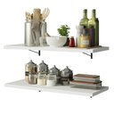 Ver imagem 2 de Kit 2 Prateleiras Suspensas para Cozinha Madesa 80 Cm com Mão Francesa - Branco