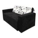 Ver imagem 2 de Sofá-Cama 2 Lugares Pratik 5000 Mamflex Preto/Cinza Floral Suede Amassado