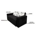 Ver imagem 6 de Sofá-Cama 2 Lugares Pratik 5000 Mamflex Preto/Cinza Floral Suede Amassado
