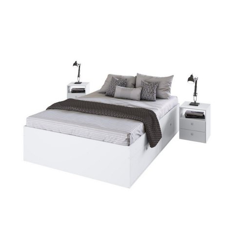 Quarto Casal Cama Queen e Mesas de Cabeceira 160 Tókio Art In Móveis