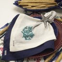 Ver imagem 2 de Guardanapo Linhão Off Coral Petróleo