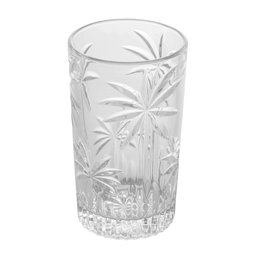 Cj 6 Copos Altos de Vidro Palm Tree Transparente 360ml Wolff - 2
