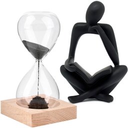 Kit Enfeite Decorativo Figura Abstrata Homem Pensador Reflexão Ampulheta Decoração Ambientes - Kit a - 1