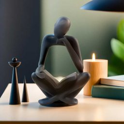 Kit Enfeite Decorativo Figura Abstrata Homem Pensador Reflexão Ampulheta Decoração Ambientes - Kit a - 4