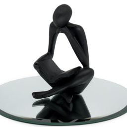 Kit Enfeite Decorativo Figura Abstrata Homem Pensador Reflexão Ampulheta Decoração Ambientes - Kit a - 2