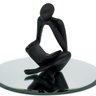 Kit Enfeite Decorativo Figura Abstrata Homem Pensador Reflexão Ampulheta Decoração Ambientes - Kit a - 2