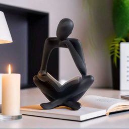 Kit Enfeite Decorativo Figura Abstrata Homem Pensador Reflexão Ampulheta Decoração Ambientes - Kit a - 5
