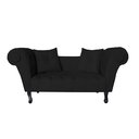 Ver imagem 2 de Namoradeira Recamier Sofá Decorativo 02 Lugares Dubai Corano Preto - Lm Decor