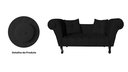 Ver imagem 3 de Namoradeira Recamier Sofá Decorativo 02 Lugares Dubai Corano Preto - Lm Decor