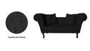 Ver imagem 4 de Namoradeira Recamier Sofá Decorativo 02 Lugares Dubai Corano Preto - Lm Decor
