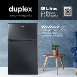 Frigobar Mini Refrigerador E Congelador Ice Compact 88L Duplex Preto EFB140D 127V - EOS - 5