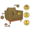 Ver imagem 6 de Kit 1 Poltrona Living + Sofá 3 Lugares Madeira Tecido Suede Cor:capuccino