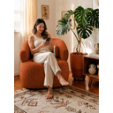 Ver imagem 2 de Kit 2 Poltrona Orgânica Chloe Boucle Terracota Redonda Decorativa com Almofada Plumante - Arkell