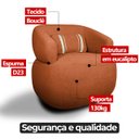 Ver imagem 5 de Kit 2 Poltrona Orgânica Chloe Boucle Terracota Redonda Decorativa com Almofada Plumante - Arkell