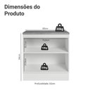 Ver mais imagens de Balcão de Cozinha 80 Cm 2 Portas Branco/cinza Lux Madesa Branco/cinza