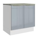 Ver imagem 1 de Balcão de Cozinha 80 Cm 2 Portas Branco/cinza Lux Madesa Branco/cinza
