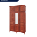 Ver imagem 2 de Guarda-Roupa Solteiro 1 Espelho 6 Portas e Cabideiros Marrom/Mel