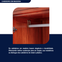 Ver imagem 7 de Guarda-Roupa Solteiro 1 Espelho 6 Portas e Cabideiros Marrom/Mel