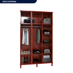Guarda-Roupa Solteiro 1 Espelho 6 Portas e Cabideiros  - 4