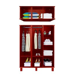 Guarda-Roupa Solteiro 1 Espelho 6 Portas e Cabideiros  - 2