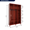 Ver imagem 3 de Guarda-Roupa Solteiro 1 Espelho 6 Portas e Cabideiros