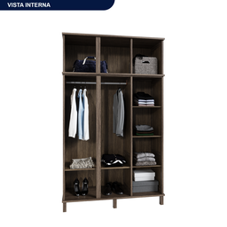 Guarda-Roupa Solteiro 1 Espelho 6 Portas e Cabideiros  - 5