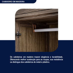 Guarda-Roupa Solteiro 1 Espelho 6 Portas e Cabideiros  - 7