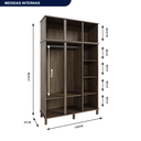 Ver imagem 4 de Guarda-Roupa Solteiro 1 Espelho 6 Portas e Cabideiros 