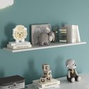 Ver imagem 2 de Prateleira Flutuante de Quarto Infantil Kit 2 Suporte Invisível 91cm Yara Branco - Lumil Lumil Móvei
