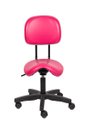 Ver imagem 2 de Cadeira Sela Rosa com Encosto Giratoria 55cm Estética Dentista Consultorio Popmov Sela Encosto Pp
