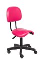 Ver imagem 1 de Cadeira Sela Rosa com Encosto Giratoria 55cm Estética Dentista Consultorio Popmov Sela Encosto Pp