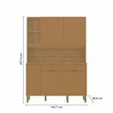 Ver imagem 3 de Cozinha Compacta 5 Portas 2 Gavetas 144,7cm Flora Marrom Freijó/Caramelo