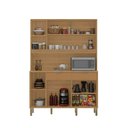 Ver imagem 4 de Cozinha Compacta 5 Portas 2 Gavetas 144,7cm Flora Marrom Freijó/Caramelo