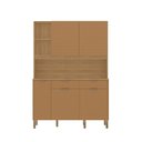 Ver imagem 2 de Cozinha Compacta 5 Portas 2 Gavetas 144,7cm Flora Marrom Freijó/Caramelo