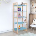 Ver imagem 1 de Estante Infantil Alta para Livros e Brinquedos Diversos 64x150cm Colorê Azul