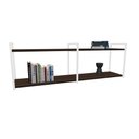 Ver imagem 2 de Nicho Industrial 2 Prateleiras Grécia Ferro Branco Tampo Amêndoa 100cm